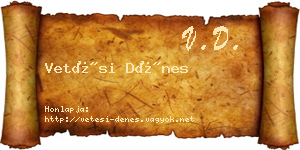 Vetési Dénes névjegykártya